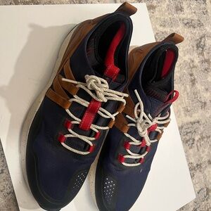 Cole Haan Navy and Brown Sneakers with Red Accents; size 12 great condition